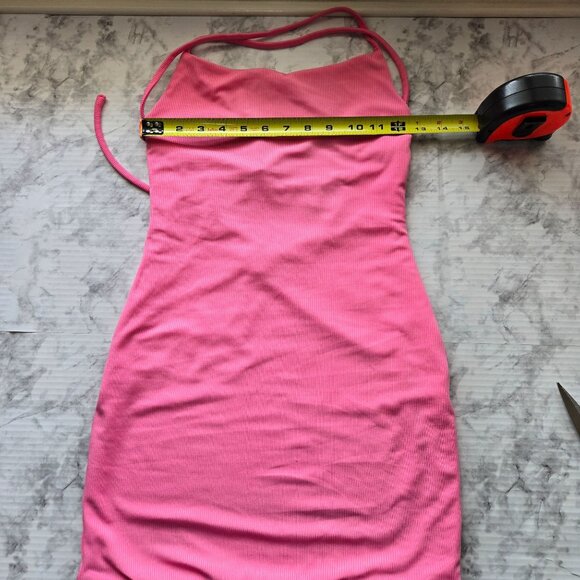 Hello Molly Pink Ribbed Mini Dress Sz XS US 2 AU 6 - Picture 9 of 10